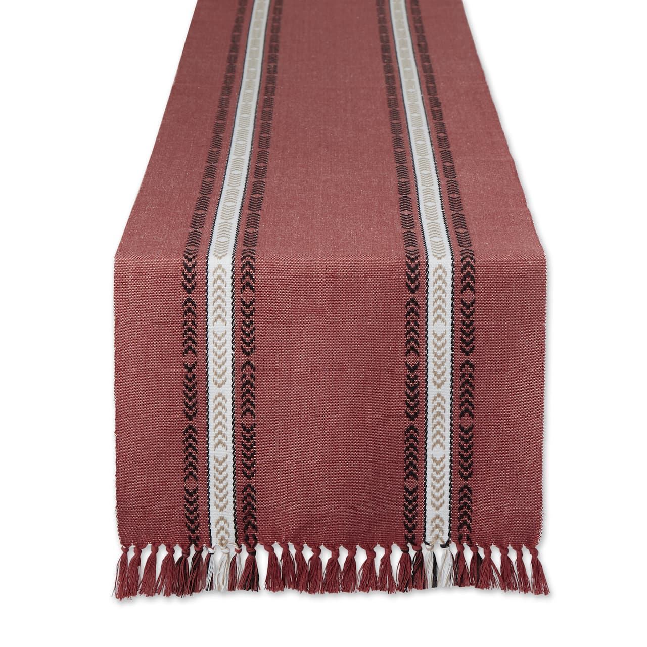 DII® 72" Dobby Striped Fringe Ribbed Table Runner